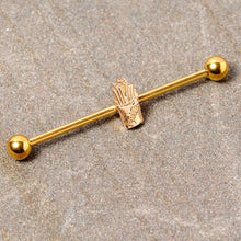 Load image into Gallery viewer, 14G Gold Tone Fast Food French Fries Industrial Barbell 38mm
