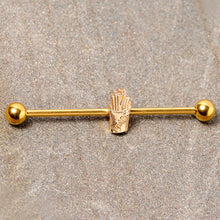 Load image into Gallery viewer, 14G Gold Tone Fast Food French Fries Industrial Barbell 38mm

