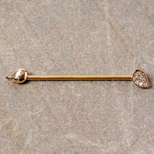 Load image into Gallery viewer, 14G Clear Gem Gold Tone Little Birds Industrial Barbell 38mm
