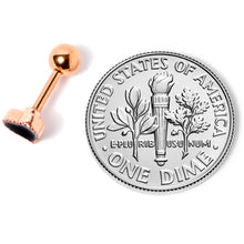 Load image into Gallery viewer, 16G 1/4 Rose Gold Tone Black Heart Cartilage Tragus Earring
