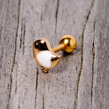 将图片加载到图库查看器，16G 1/4 Black Gem Gold Tone Baby Bird Cartilage Tragus Earring
