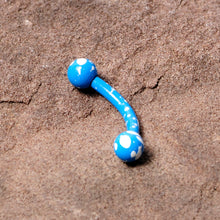 Load image into Gallery viewer, 16G 5/16 Blue White Glow in the Dark Curved Eyebrow Ring
