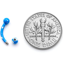 Load image into Gallery viewer, 16G 5/16 Blue White Glow in the Dark Curved Eyebrow Ring
