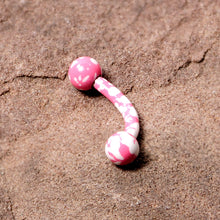 Load image into Gallery viewer, 16G 5/16 Pink White Glow in the Dark Curved Eyebrow Ring

