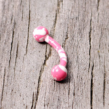 Load image into Gallery viewer, 16G 5/16 Pink White Glow in the Dark Curved Eyebrow Ring
