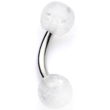 Load image into Gallery viewer, 16G 1/4 Clear Speckled Acrylic Ends Curved Barbell
