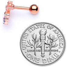 Load image into Gallery viewer, 16G 1/4 Multicolor Gem Rose Gold Tone Bee Cartilage Tragus Earring
