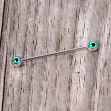 Load image into Gallery viewer, 14G Haunting Human Eyeball Halloween Industrial Barbell 38mm
