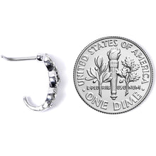 Load image into Gallery viewer, 20G 5/16 Clear Gem Braid Faux Hoop L Shaped Nose Ring
