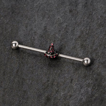 Load image into Gallery viewer, 14G Purple Gem Witch Hat Halloween Industrial Barbell 38mm
