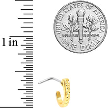 Load image into Gallery viewer, 20G 5/16 Gold Tone Dainty Dots Faux Hoop L Shaped Nose Ring
