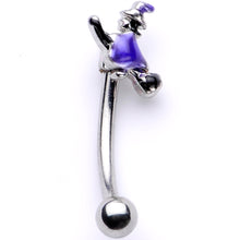 Load image into Gallery viewer, 16G 5/16 Blue Spooky Witch Halloween Curved Eyebrow Ring
