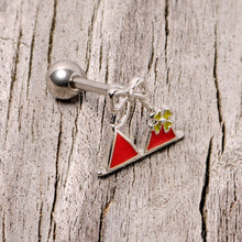 Load image into Gallery viewer, 16G 1/4 Red Itty Bitty Bikini Cartilage Tragus Earring
