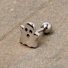 Load image into Gallery viewer, 16G 1/4 Spooky Ghost Halloween Cartilage Tragus Earring
