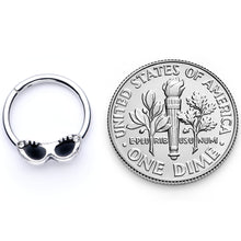 Load image into Gallery viewer, 16G 3/8 Clear Gem 50s Retro Summer Sunglasses Hinged Segment Ring
