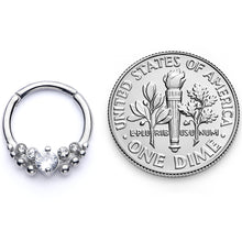 Load image into Gallery viewer, 16G 3/8 Clear CZ Gem Classy Circles Hinged Segment Ring
