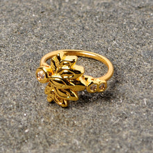Load image into Gallery viewer, 20G 5/16 Clear CZ Gem Gold Tone Lotus Flower Nose Hoop
