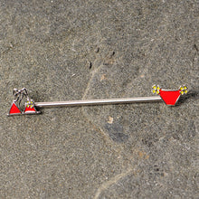 将图片加载到图库查看器，14G Red Itty Bitty Bikini Industrial Barbell 38mm
