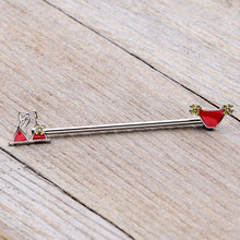 将图片加载到图库查看器，14G Red Itty Bitty Bikini Industrial Barbell 38mm
