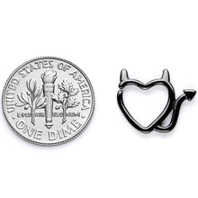 Load image into Gallery viewer, 16G 5/16 Black Little Devil Halloween Heart Closure Ring

