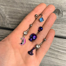 将图片加载到图库查看器，Pink Moon Witch Halloween Dangle Belly Ring
