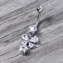 将图片加载到图库查看器，Clear Gem Star Bow Dangle Belly Ring
