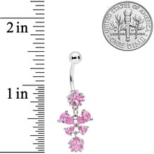 Load image into Gallery viewer, Pink Gem Star Bow Dangle Belly Ring

