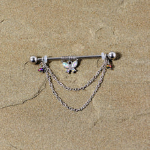 将图片加载到图库查看器，14G Aurora Gem Butterfly Chain Dangle Project Bar 38mm
