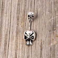 Load image into Gallery viewer, Scary Double Skull Halloween Double Mount Belly Ring
