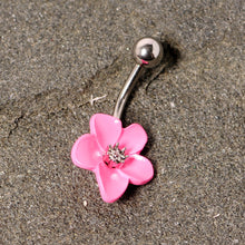 将图片加载到图库查看器，Spring Blossom Pretty Pink Flower Belly Ring
