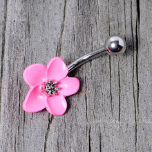 将图片加载到图库查看器，Spring Blossom Pretty Pink Flower Belly Ring
