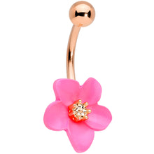 Load image into Gallery viewer, Rose Gold Tone Spring Blossom Pretty Pink Flower Belly Ring
