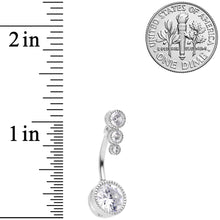 Load image into Gallery viewer, Clear Gem White Faux Opal Twisted Belly Ring Set of 3
