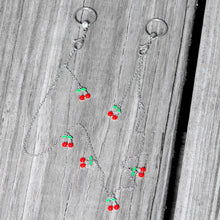 将图片加载到图库查看器，14G 9/16 Clear Gem Red Cherry Captive Ring Dangle Nipple Chain
