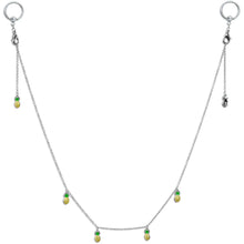 Load image into Gallery viewer, 14G 9/16 Clear Gem Pineapple BCR Captive Ring Dangle Nipple Chain

