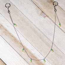 Load image into Gallery viewer, 14G 9/16 Clear Gem Pineapple BCR Captive Ring Dangle Nipple Chain
