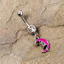 将图片加载到图库查看器，Pink Moon Witch Halloween Dangle Belly Ring
