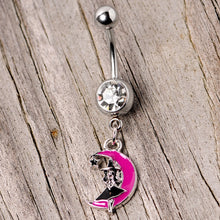 将图片加载到图库查看器，Pink Moon Witch Halloween Dangle Belly Ring
