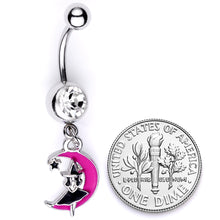 将图片加载到图库查看器，Pink Moon Witch Halloween Dangle Belly Ring
