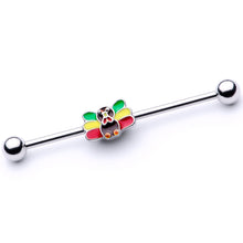 Load image into Gallery viewer, 14G Rasta Turkey Thanksgiving Industrial Barbell 38mm
