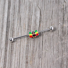 Load image into Gallery viewer, 14G Rasta Turkey Thanksgiving Industrial Barbell 38mm

