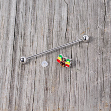 Load image into Gallery viewer, 14G Rasta Turkey Thanksgiving Industrial Barbell 38mm
