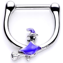 Load image into Gallery viewer, 16G 5/16 Blue Spooky Witch Halloween Septum Clicker
