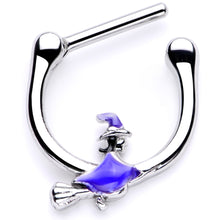 Load image into Gallery viewer, 16G 5/16 Blue Spooky Witch Halloween Septum Clicker
