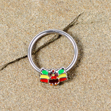 Load image into Gallery viewer, 16G 3/8 Rasta Turkey Thanksgiving BCR Captive Ring
