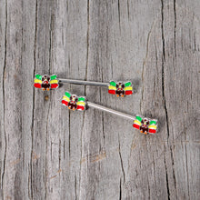 Load image into Gallery viewer, 14G 5/8 Rasta Turkey Thanksgiving Barbell Nipple Ring Set
