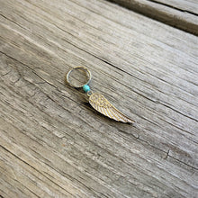 Load image into Gallery viewer, 20G 3/8 Clear Gem Feather Feathered Wing Dangle Closure Ring
