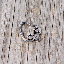 Load image into Gallery viewer, 16G 3/8 Clear CZ Gem Valentines Day Left Heart Closure Ring
