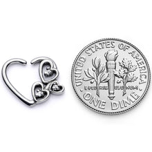 Load image into Gallery viewer, 16G 3/8 Clear CZ Gem Valentines Day Left Heart Closure Ring
