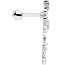 将图片加载到图库查看器，16G 1/4 Clear CZ Gem Loopy Garland Flower Cartilage Tragus
